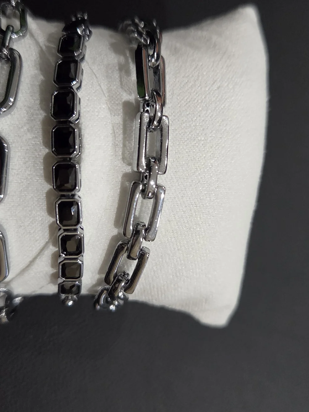 Women's Silver Chain Bracelet Set - Polished Multi-Link Design